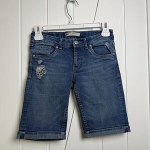 Levi's Denim Bermuda Shorts Kids Size 12 Regular Adjustable Waist Medium Wash